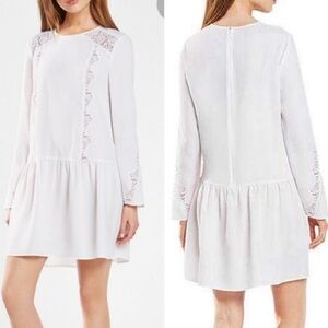 NWOT BCBG MAX AZRIA Jayn White Lace-Trim Dress XXS